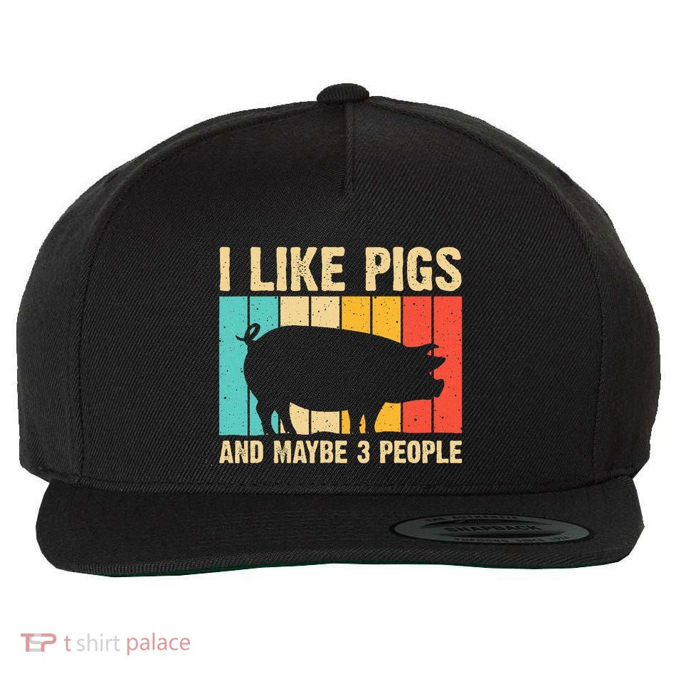 Funny Pig Farm Animal Swine Vintage Pig Lovers Wool Snapback Cap