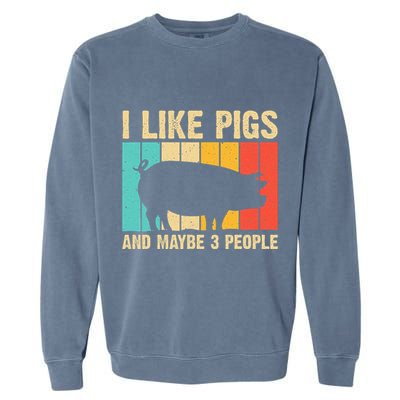Funny Pig Farm Animal Swine Vintage Pig Lovers Garment-Dyed Sweatshirt
