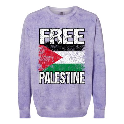 Free Palestine Colorblast Crewneck Sweatshirt