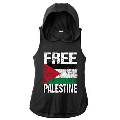 Free Palestine Ladies PosiCharge Tri-Blend Wicking Draft Hoodie Tank