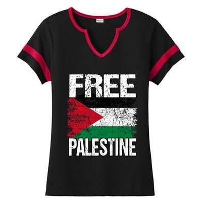 Free Palestine Ladies Halftime Notch Neck Tee