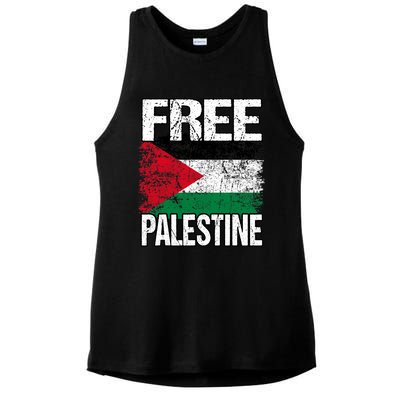 Free Palestine Ladies PosiCharge Tri-Blend Wicking Tank