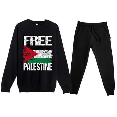 Free Palestine Premium Crewneck Sweatsuit Set