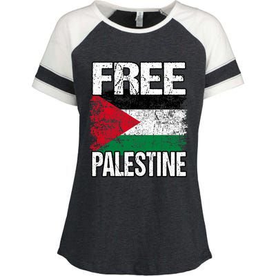 Free Palestine Enza Ladies Jersey Colorblock Tee