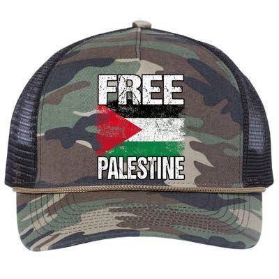 Free Palestine Retro Rope Trucker Hat Cap