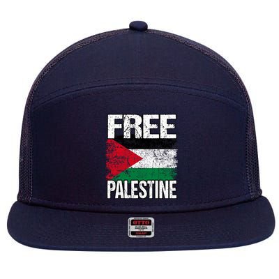 Free Palestine 7 Panel Mesh Trucker Snapback Hat