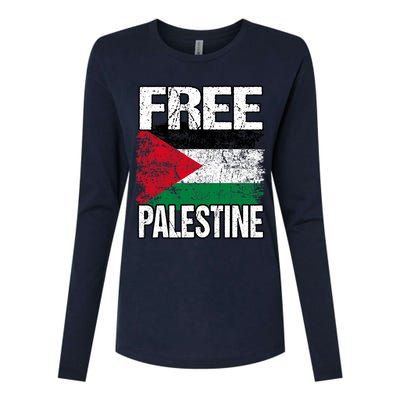 Free Palestine Womens Cotton Relaxed Long Sleeve T-Shirt