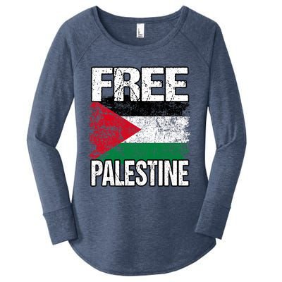 Free Palestine Women's Perfect Tri Tunic Long Sleeve Shirt