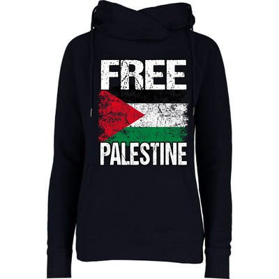 Free Palestine Womens Funnel Neck Pullover Hood