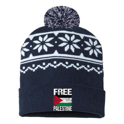 Free Palestine USA-Made Snowflake Beanie