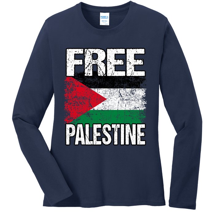 Free Palestine Ladies Long Sleeve Shirt