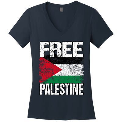 Free Palestine Women's V-Neck T-Shirt