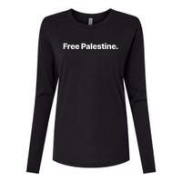 Free Palestine Womens Cotton Relaxed Long Sleeve T-Shirt