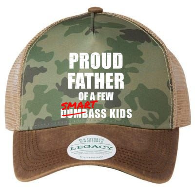Funny Proud Father Of A Few Smart Ass Not Dumbass Gift Legacy Tie Dye Trucker Hat