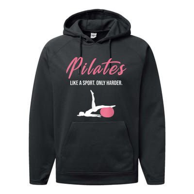 Funny Pilates For Pilates Lovers Coaches & Trainers Performance Fleece Hoodie