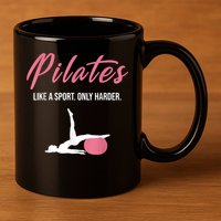 Funny Pilates For Pilates Lovers Coaches & Trainers 11oz C Handle Ceramic Mug
