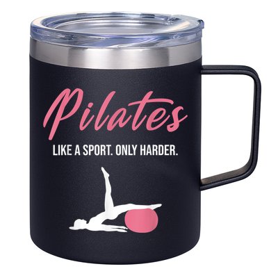 Funny Pilates For Pilates Lovers Coaches & Trainers 12oz Stainless Steel Coffee Mug