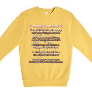 Firefighters Prayer Fire First Responder Thin Red Line Gift Premium Crewneck Sweatshirt