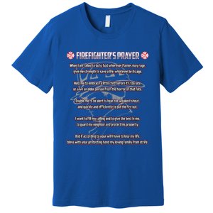 Firefighters Prayer Fire First Responder Thin Red Line Gift Premium T-Shirt