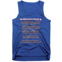 Firefighters Prayer Fire First Responder Thin Red Line Gift Tank Top