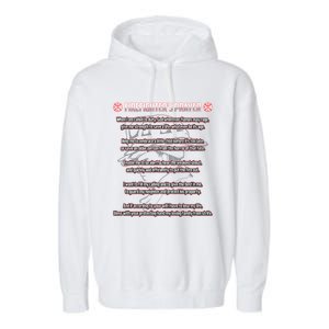 Firefighters Prayer Fire First Responder Thin Red Line Gift Garment-Dyed Fleece Hoodie