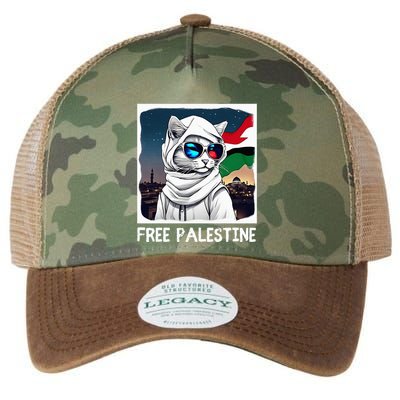 Free Palestine Flag Palestinian Cat Legacy Tie Dye Trucker Hat