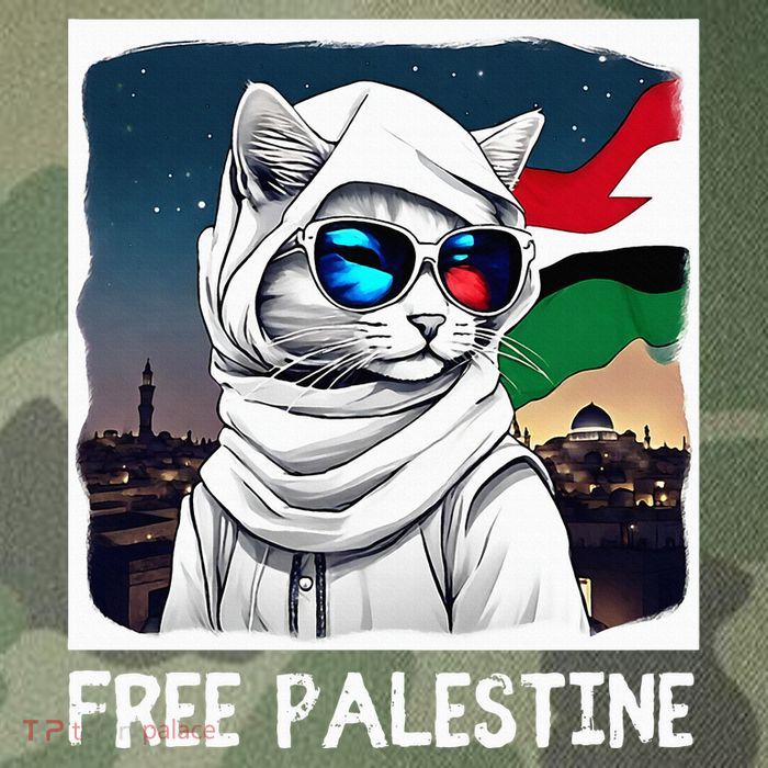 Free Palestine Flag Palestinian Cat Legacy Tie Dye Trucker Hat