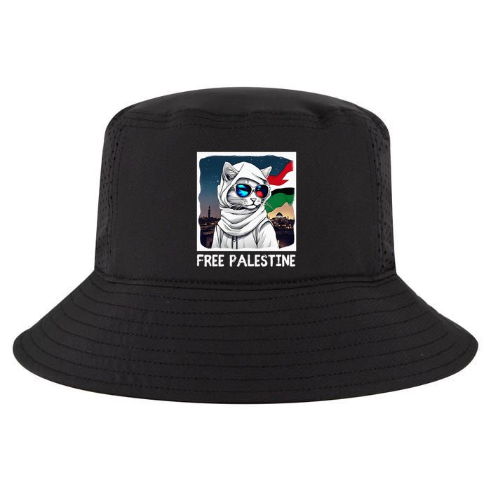 Free Palestine Flag Palestinian Cat Cool Comfort Performance Bucket Hat
