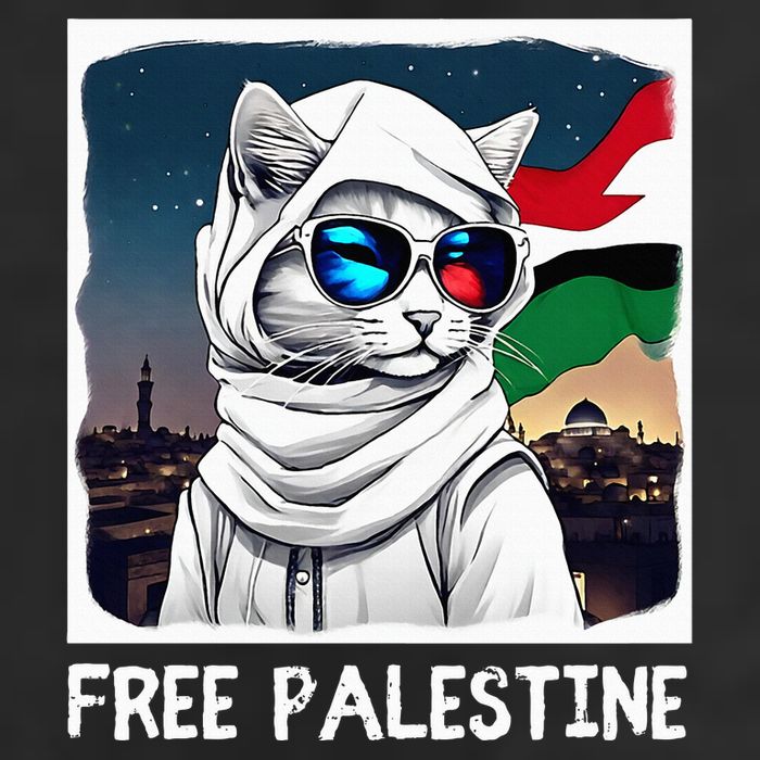 Free Palestine Flag Palestinian Cat Cool Comfort Performance Bucket Hat