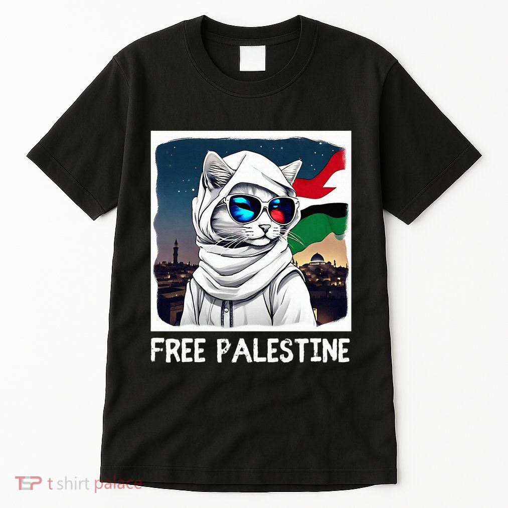 Free Palestine Flag Palestinian Cat Tall T-Shirt