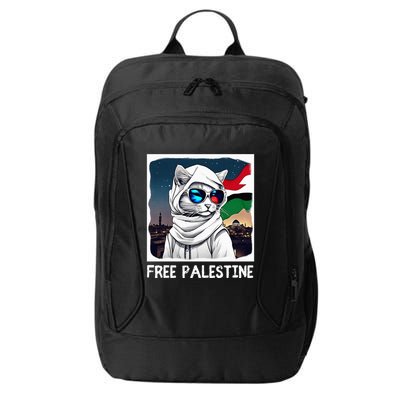 Free Palestine Flag Palestinian Cat City Backpack