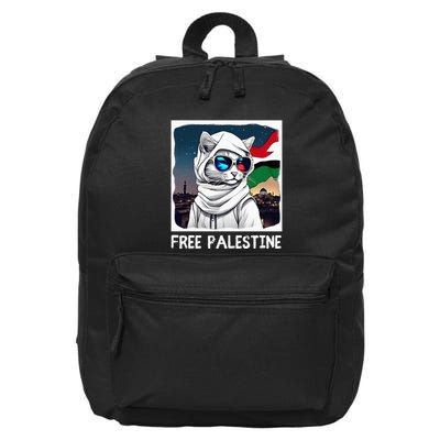 Free Palestine Flag Palestinian Cat 16 in Basic Backpack