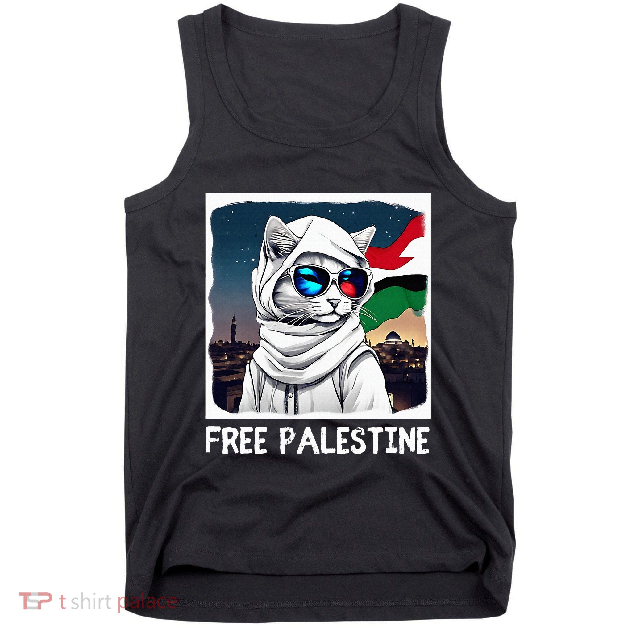 Free Palestine Flag Palestinian Cat Tank Top