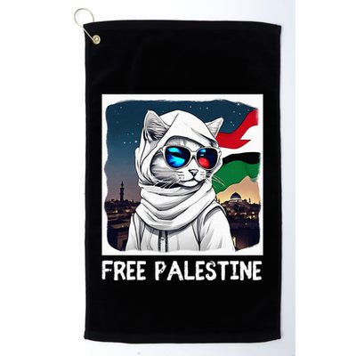 Free Palestine Flag Palestinian Cat Golf Towel