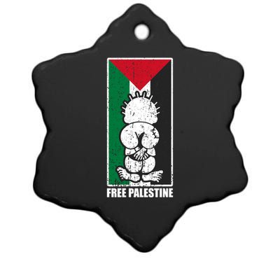 Free Palestine Flag Hanthala Gaza Save Sheikh Jarrah Gift Ceramic Star Ornament