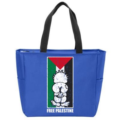 Free Palestine Flag Hanthala Gaza Save Sheikh Jarrah Gift Zip Tote Bag