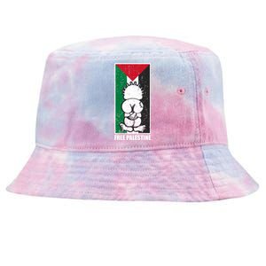 Free Palestine Flag Hanthala Gaza Save Sheikh Jarrah Gift Tie-Dyed Bucket Hat