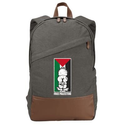 Free Palestine Flag Hanthala Gaza Save Sheikh Jarrah Gift Cotton Canvas Backpack