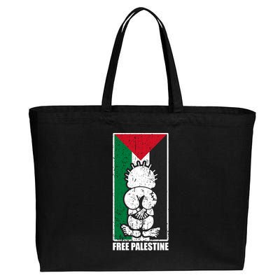 Free Palestine Flag Hanthala Gaza Save Sheikh Jarrah Gift Cotton Canvas Jumbo Tote