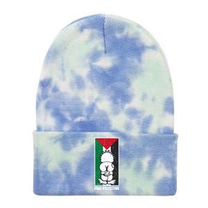 Free Palestine Flag Hanthala Gaza Save Sheikh Jarrah Gift Tie Dye 12in Knit Beanie