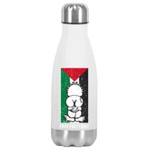 Free Palestine Flag Hanthala Gaza Save Sheikh Jarrah Gift Stainless Steel Insulated Water Bottle