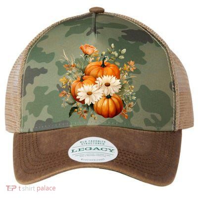 Fall Pumpkin Floral Holiday Legacy Tie Dye Trucker Hat