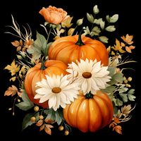 Fall Pumpkin Floral Holiday Impact Tech Backpack