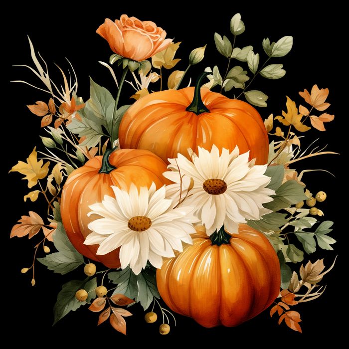 Fall Pumpkin Floral Holiday Impact Tech Backpack