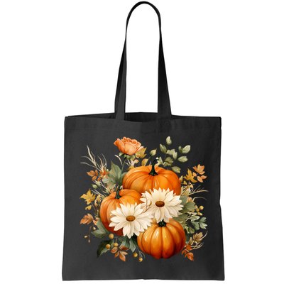 Fall Pumpkin Floral Holiday Bag