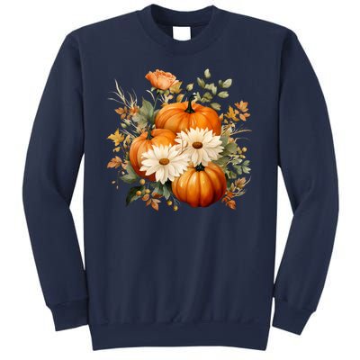 Fall Pumpkin Floral Holiday Sweatshirt