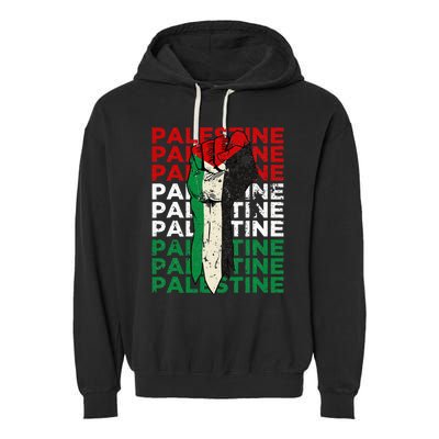 FREE PALESTINE Flag Save Gaza Support Arabic West Bank Help  Garment-Dyed Fleece Hoodie