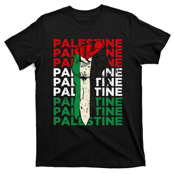 FREE PALESTINE Flag Save Gaza Support Arabic West Bank Help  T-Shirt