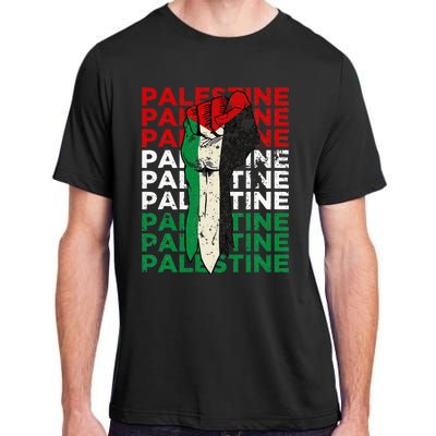 FREE PALESTINE Flag Save Gaza Support Arabic West Bank Help  Adult ChromaSoft Performance T-Shirt