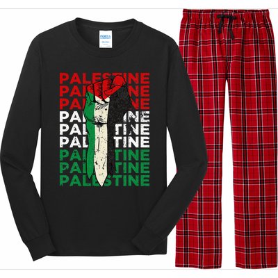 FREE PALESTINE Flag Save Gaza Support Arabic West Bank Help  Long Sleeve Pajama Set